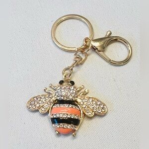 Bumble Bee Gold-Toned Key Chain/Bag Charm
